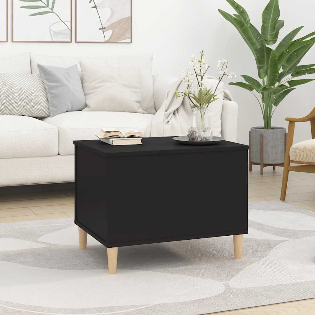 Τραπεζάκι Σαλονιού Μαύρο 60x44,5x45 εκ. Επεξεργασμένο Ξύλο