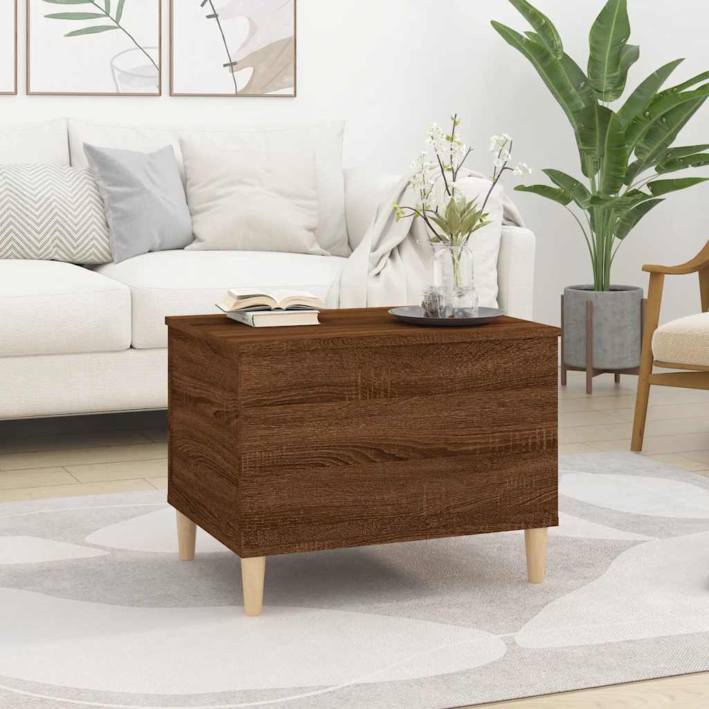 Τραπεζάκι Σαλονιού Καφέ Δρυς 60x44,5x45 εκ. Επεξεργασμένο Ξύλο - Pakobazaar