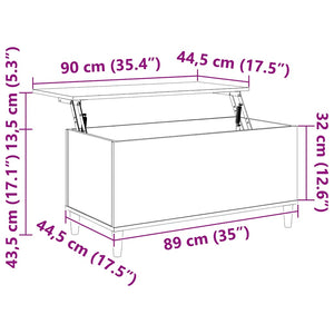 Τραπεζάκι Σαλονιού Καπνιστή Δρυς 90x44,5x45 εκ. Επεξ. Ξύλο
