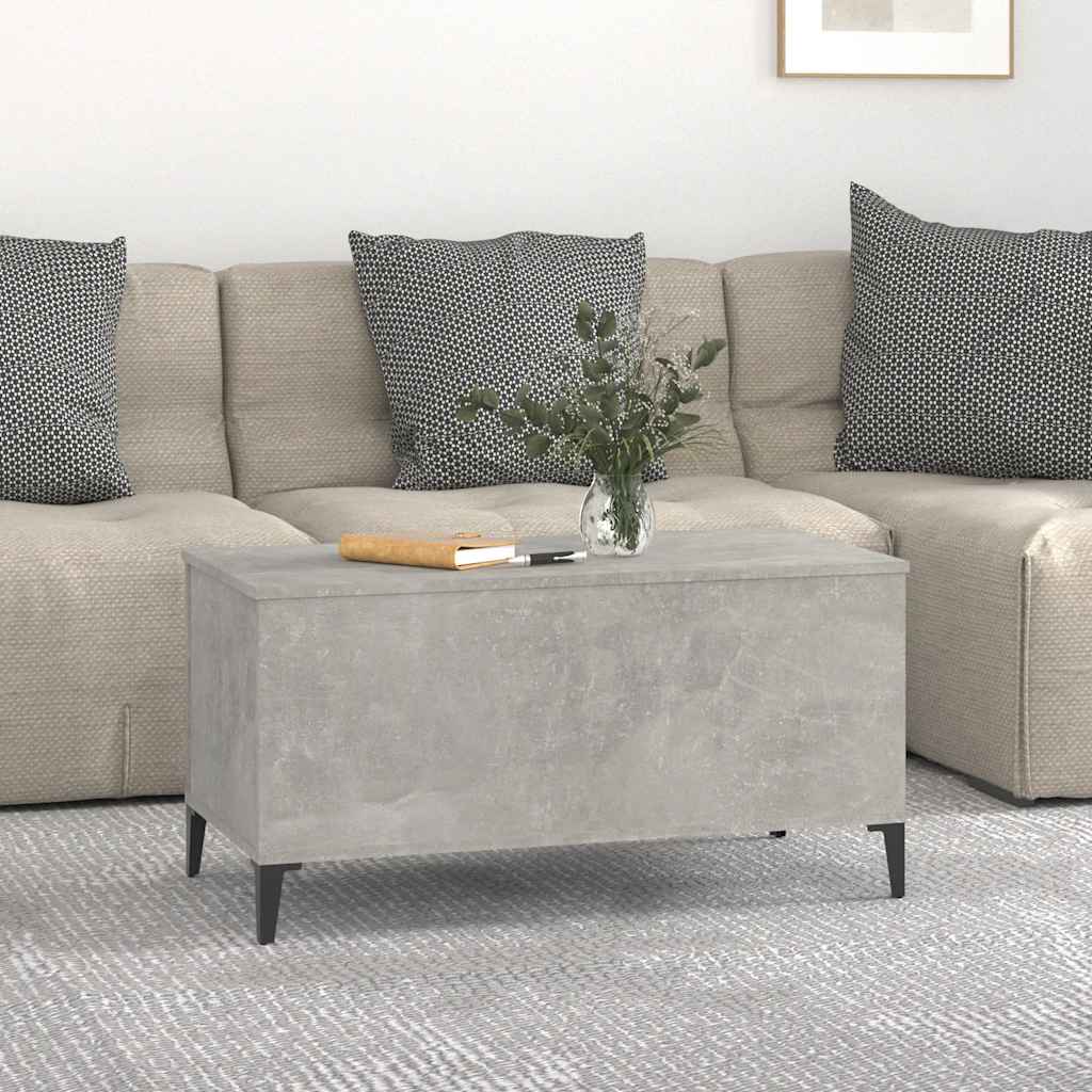 Τραπεζάκι Σαλονιού Γκρι Σκυροδ. 90x44,5x45 εκ. Επεξεργ. Ξύλο - Pakobazaar