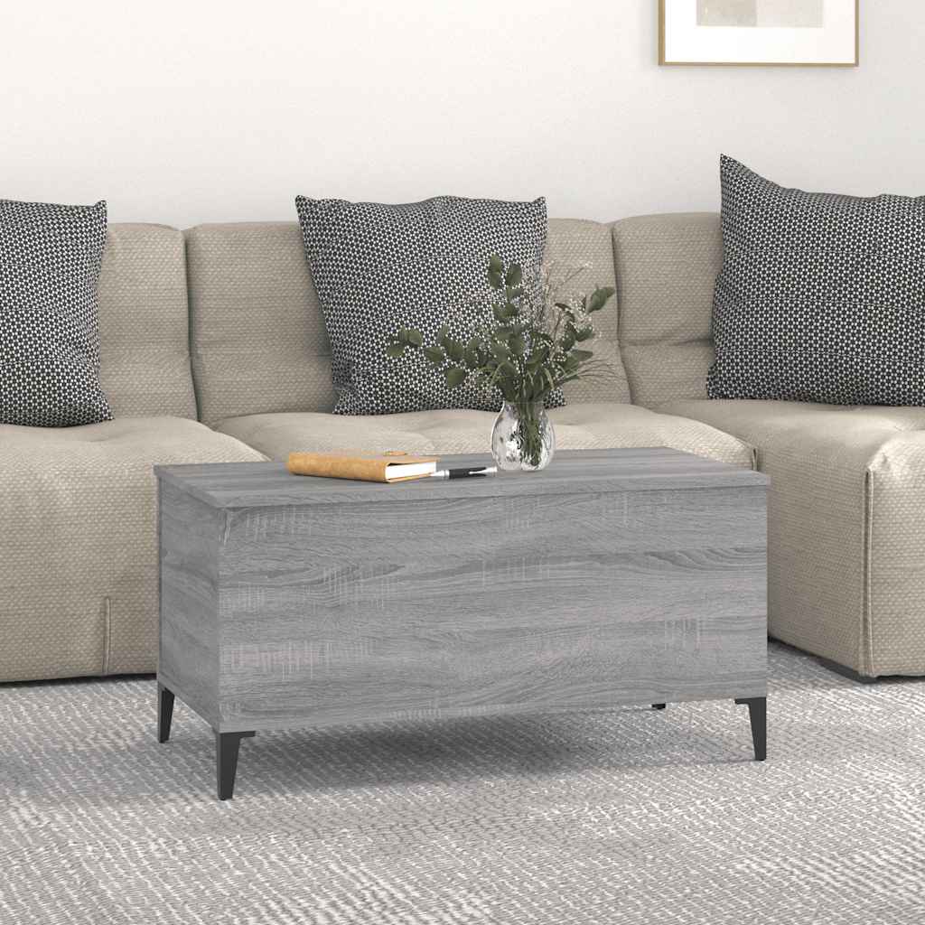 Τραπεζάκι Σαλονιού Γκρι Sonoma 90x44,5x45 εκ.Επεξεργασμένο Ξύλο