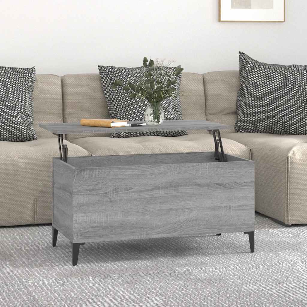 Τραπεζάκι Σαλονιού Γκρι Sonoma 90x44,5x45 εκ.Επεξεργασμένο Ξύλο
