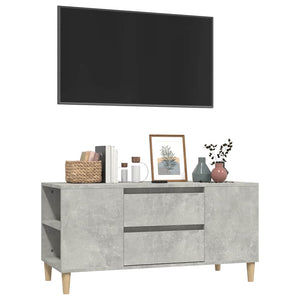 Έπιπλο Τηλεόρασης Γκρι Σκυροδέματος 102x44,5x50 εκ. Επεξ. Ξύλο - Pakobazaar