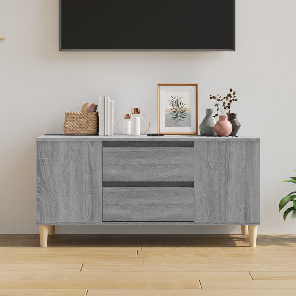 Έπιπλο Τηλεόρασης Γκρι Sonoma 102x44,5x50εκ. Επεξεργασμένο Ξύλο