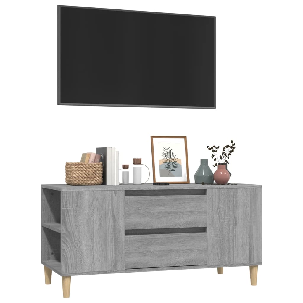 Έπιπλο Τηλεόρασης Γκρι Sonoma 102x44,5x50εκ. Επεξεργασμένο Ξύλο
