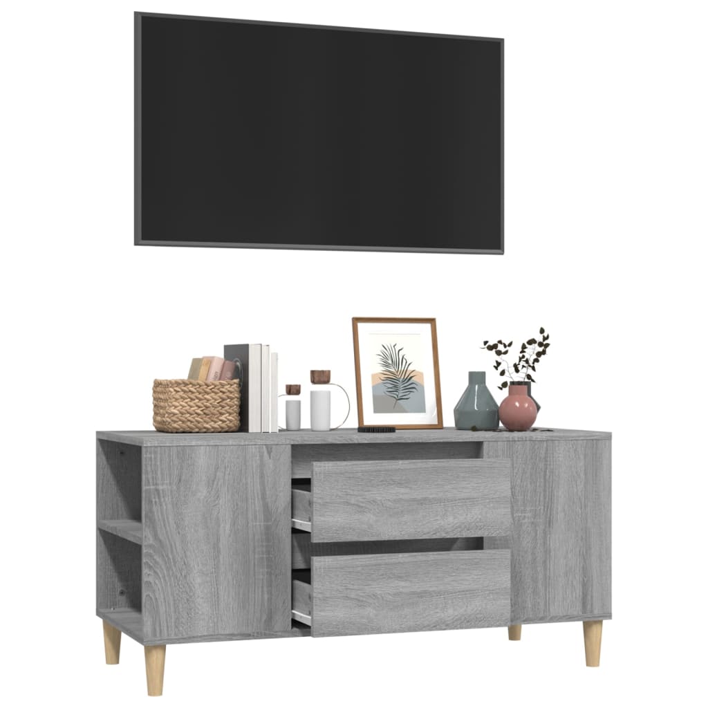 Έπιπλο Τηλεόρασης Γκρι Sonoma 102x44,5x50εκ. Επεξεργασμένο Ξύλο