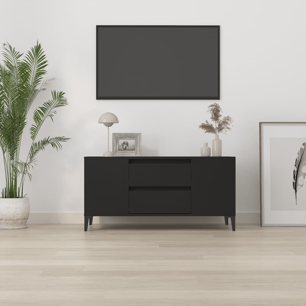 Έπιπλο Τηλεόρασης Μαύρο 102x44,5x50 εκ. Επεξεργασμένο Ξύλο