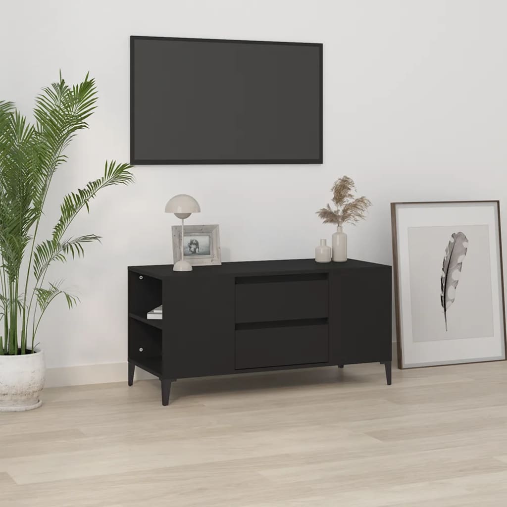 Έπιπλο Τηλεόρασης Μαύρο 102x44,5x50 εκ. Επεξεργασμένο Ξύλο
