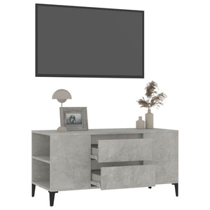 Έπιπλο Τηλεόρασης Γκρι Σκυροδέματος 102x44,5x50 εκ. Επεξ. Ξύλο