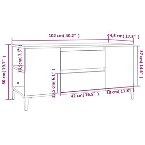 Έπιπλο Τηλεόρασης Καφέ Δρυς 102x44,5x50 εκ. Επεξεργασμένο Ξύλο