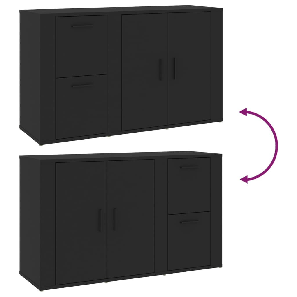 Ντουλάπι Μαύρο 100x33x59,5 εκ. από Επεξεργασμένο Ξύλο