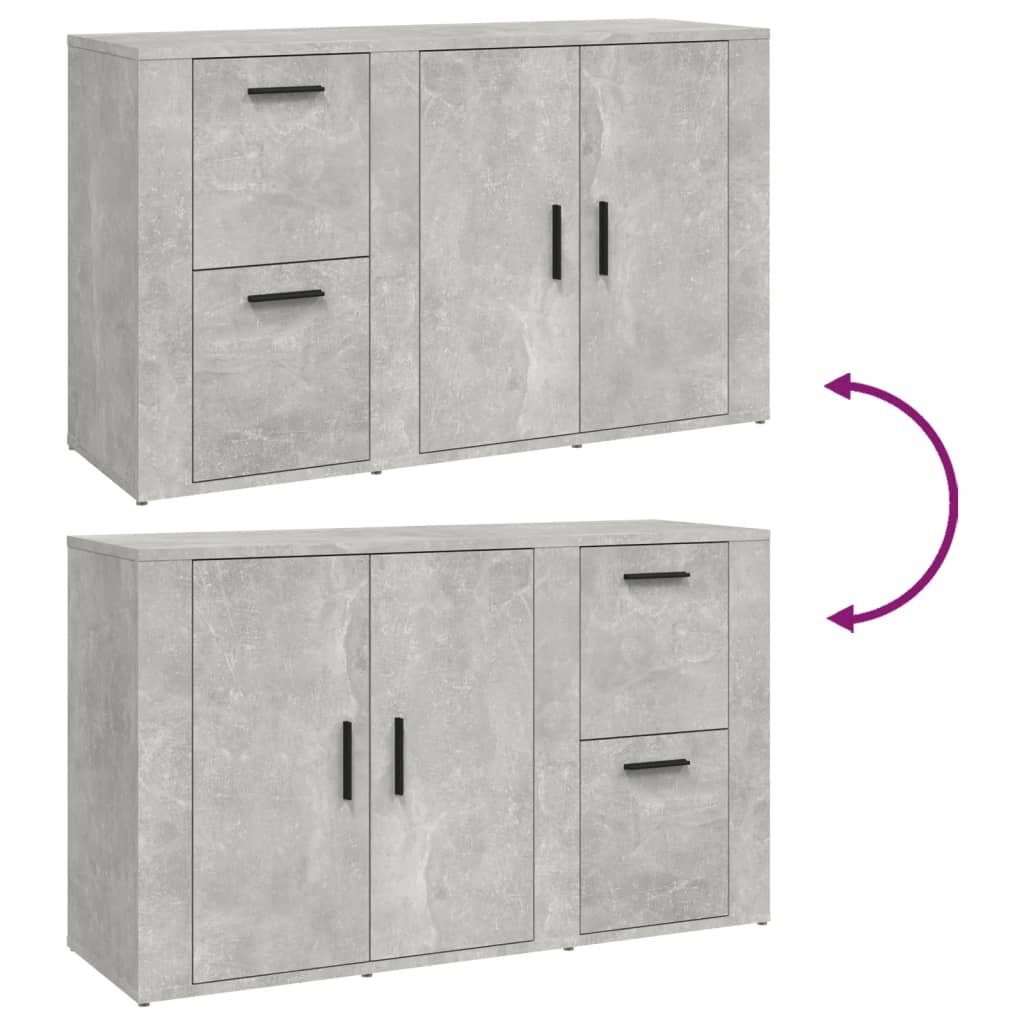 Ντουλάπι Γκρι Σκυροδέματος 100x33x59,5 εκ. Επεξεργασμένο Ξύλο