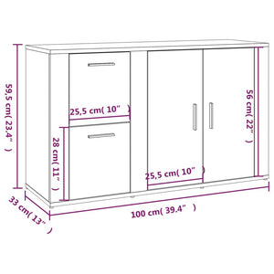 Ντουλάπι Γκρι Sonoma 100x33x59,5 εκ. από Επεξεργασμένο Ξύλο