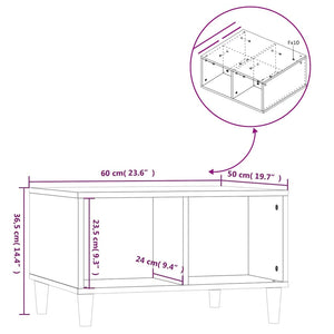 Τραπεζάκι Σαλονιού Γυαλ. Λευκό 60x50x36,5 εκ. Επεξεργ. Ξύλο