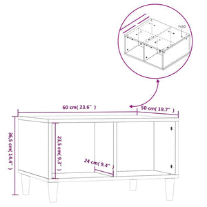 Τραπεζάκι Σαλονιού Καπνιστή Δρυς 60x50x36,5εκ. Επεξεργασμ. Ξύλο