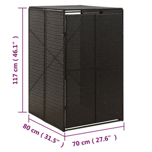 Πλαίσιο για Κάδο Απορρ. με Ρόδες Μαύρο 70x80x117 εκ Συνθ. Ρατάν