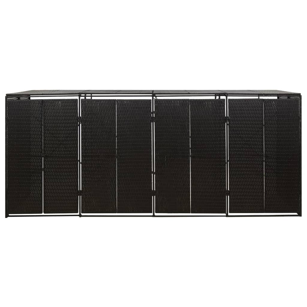Πλαίσιο για Κάδο Απορρ. με Ρόδες Μαύρο 274x80x117εκ Συνθ. Ρατάν
