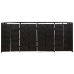 Πλαίσιο για Κάδο Απορρ. με Ρόδες Μαύρο 274x80x117εκ Συνθ. Ρατάν