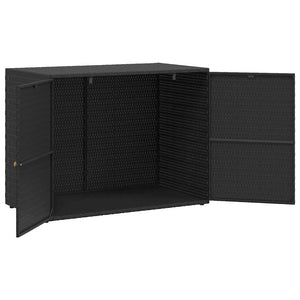 Ντουλάπι Αποθήκευσης Κήπου Μαύρο 100x55,5x80 εκ. από Συνθετικό Ρατάν