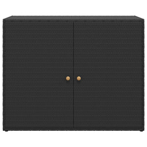 Ντουλάπι Αποθήκευσης Κήπου Μαύρο 100x55,5x80 εκ. από Συνθετικό Ρατάν