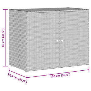 Ντουλάπι Αποθήκευσης Κήπου Μαύρο 100x55,5x80 εκ. από Συνθετικό Ρατάν