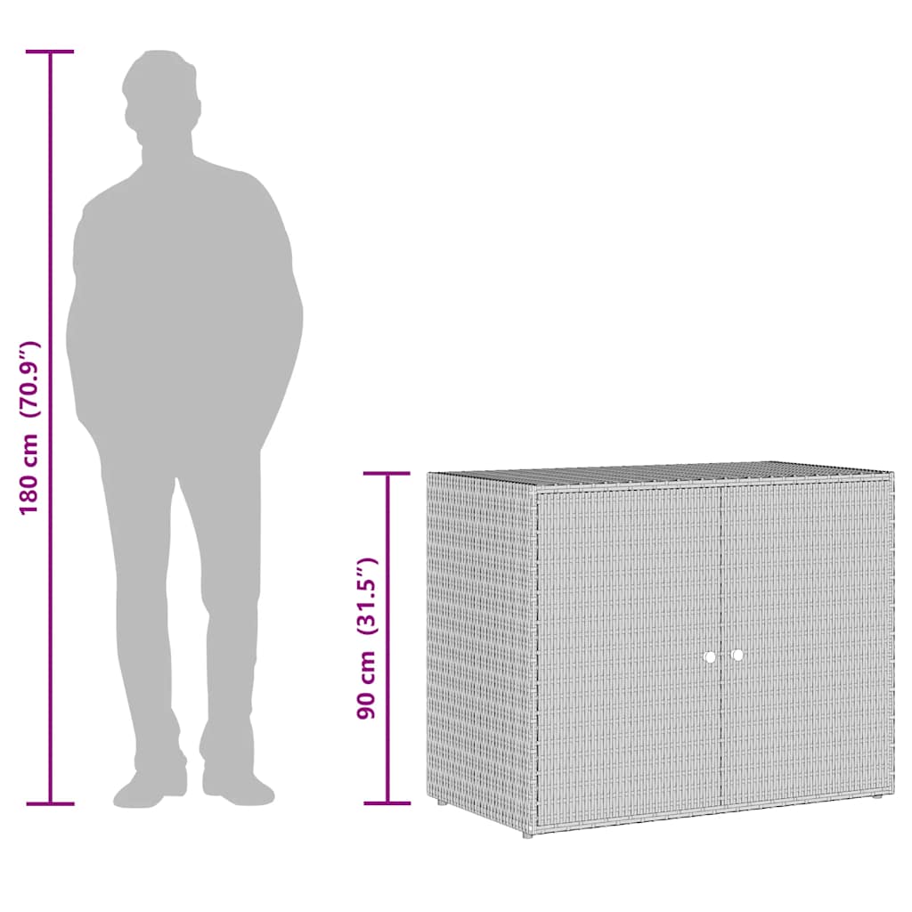 Ντουλάπι Αποθήκευσης Κήπου Μαύρο 100x55,5x80 εκ. από Συνθετικό Ρατάν