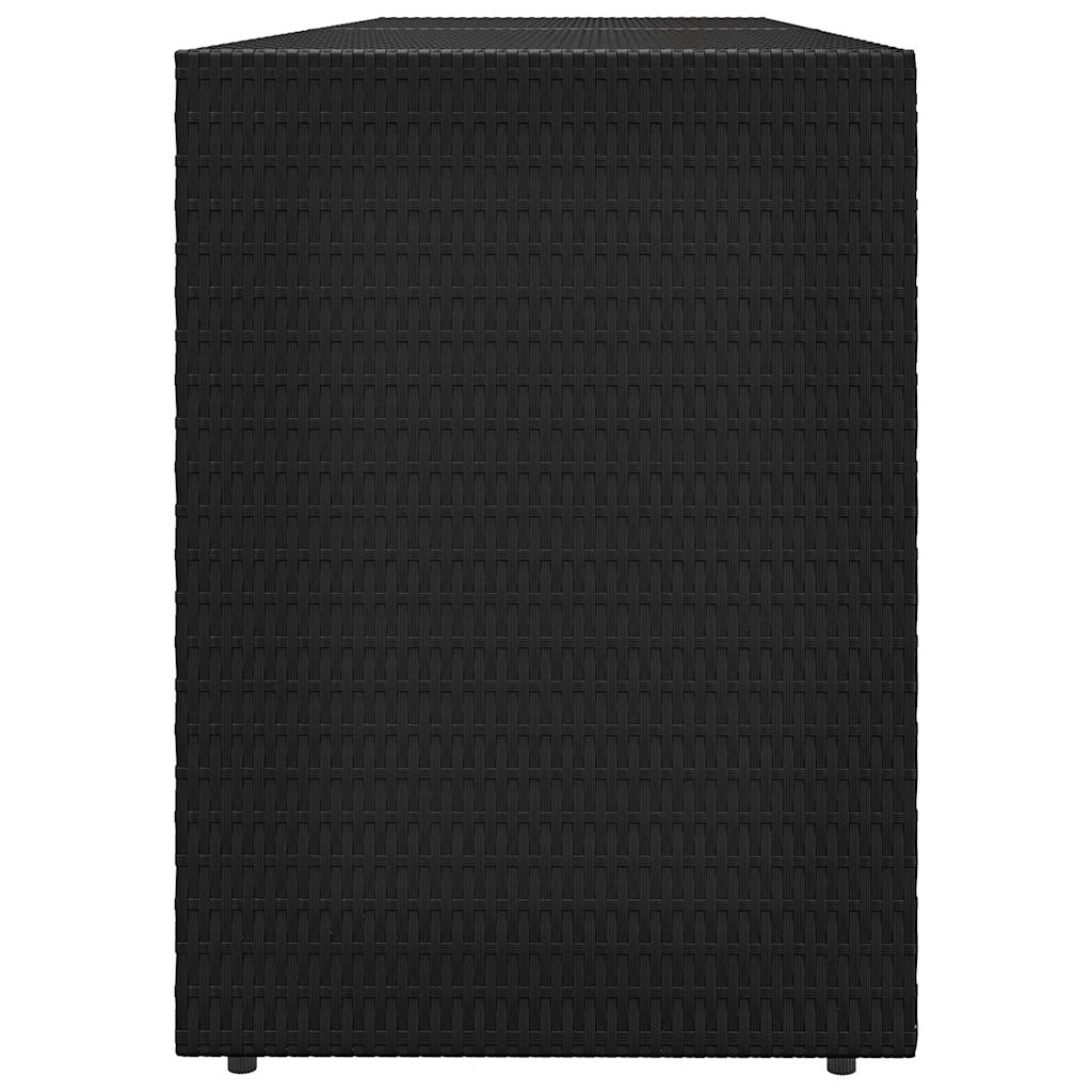 Ντουλάπι Αποθήκευσης Κήπου Μαύρο 198 x 55,5 x 80 εκ. από Συνθετικό Ρατάν