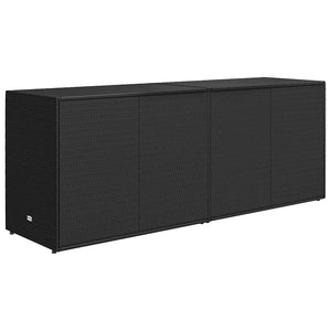 Ντουλάπι Αποθήκευσης Κήπου Μαύρο 198 x 55,5 x 80 εκ. από Συνθετικό Ρατάν