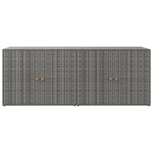 Ντουλάπι Αποθήκευσης Κήπου Γκρι 198x55,5x80 εκ. Συνθετικό Ρατάν