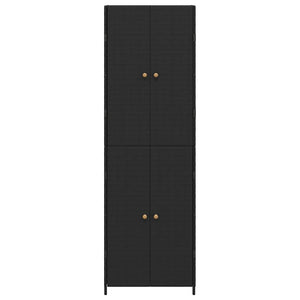 Ντουλάπι Αποθήκευσης Κήπου Μαύρο 59x40x180 εκ. από Συνθ. Ρατάν