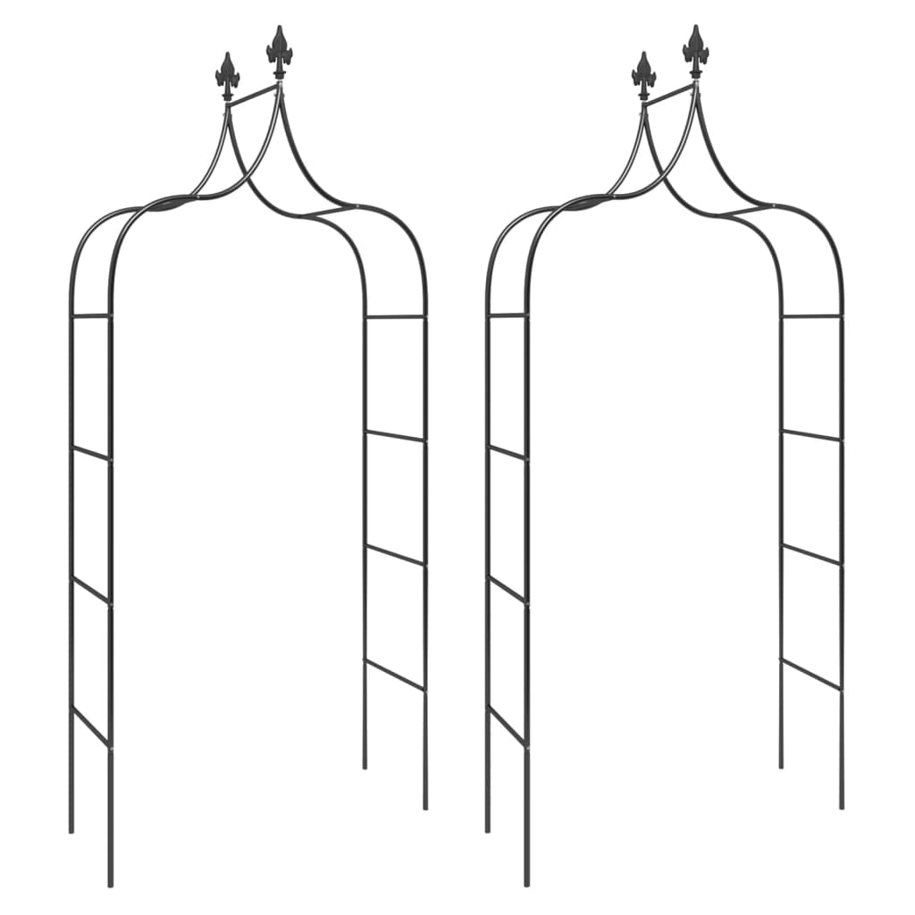 Καμάρες Κήπου 2 τεμ. Μαύρες 120 x 38 x 260 εκ. από Ατσάλι