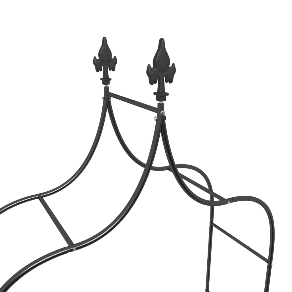 Καμάρες Κήπου 2 τεμ. Μαύρες 120 x 38 x 260 εκ. από Ατσάλι