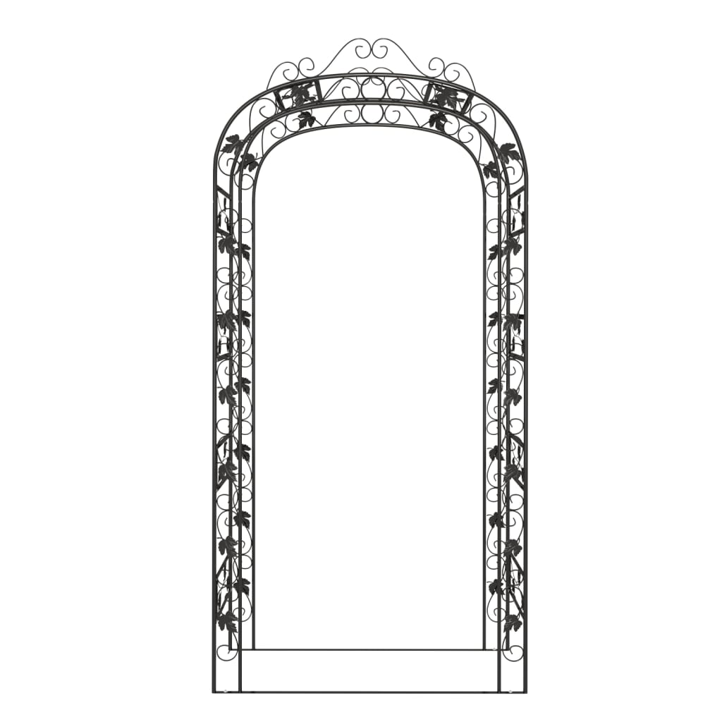 Αψίδα Κήπου Μαύρη 116 x 45 x 240 εκ. Ατσάλινη