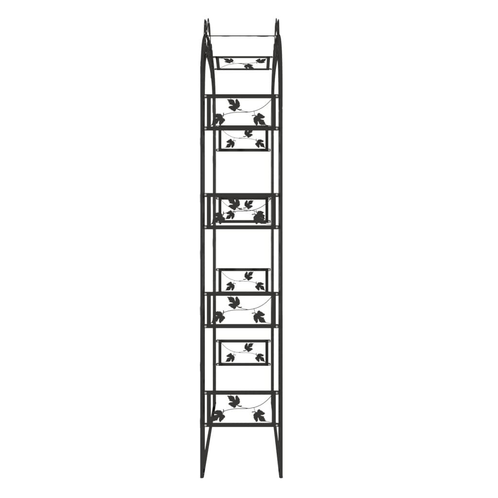 Αψίδα Κήπου Μαύρη 116 x 45 x 240 εκ. Ατσάλινη