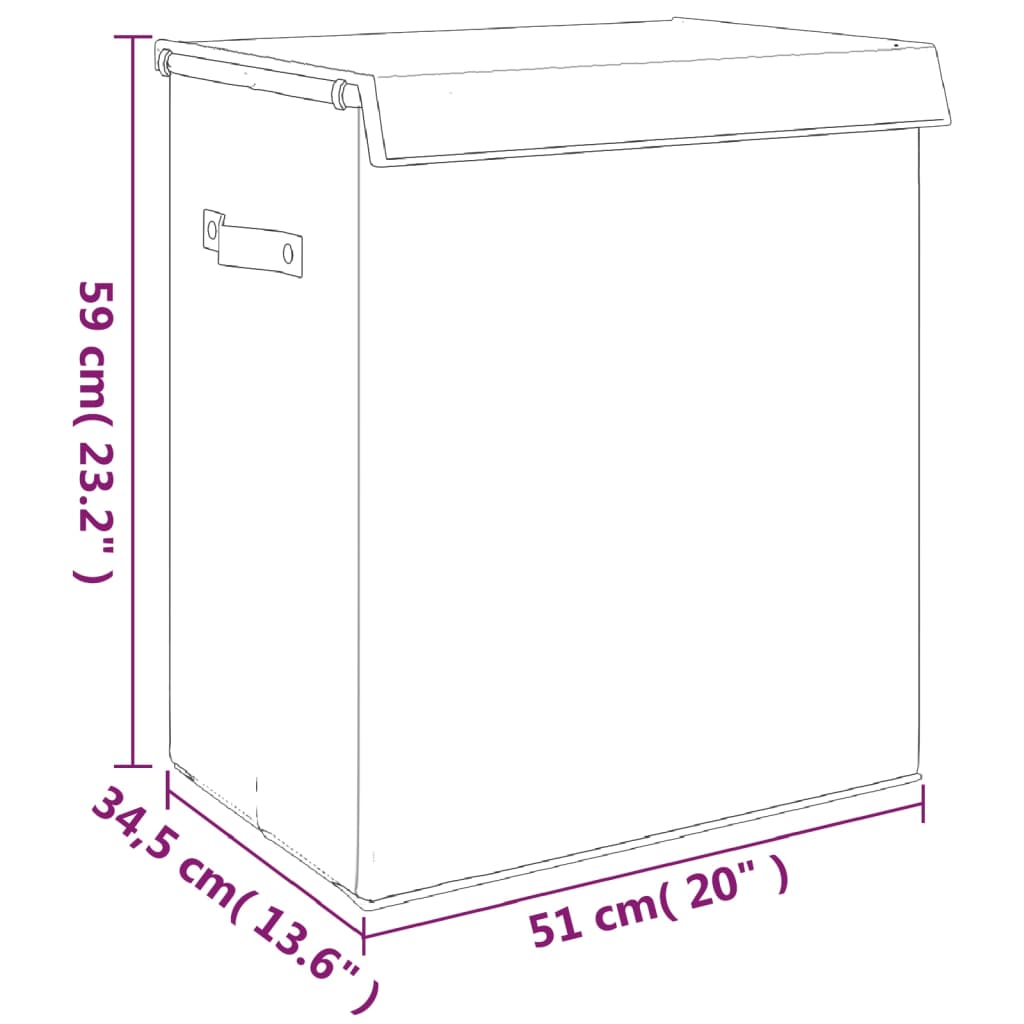 Καλάθι Ρούχων Πτυσσόμενο Γκρι 51x34,5x59 εκ. Συνθ. Λινό Ύφασμα