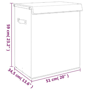Καλάθι Ρούχων Πτυσσόμενο Γκρι 51x34,5x59 εκ. Συνθ. Λινό Ύφασμα