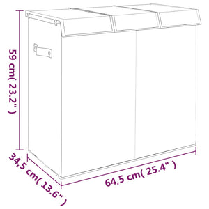 Καλάθι Ρούχων Πτυσσόμενο Γκρι 64,5x34,5x59 ε. Συνθ. Λινό Ύφασμα - Pakobazaar