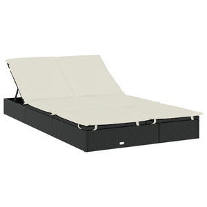 Ξαπλώστρα 2 Ατόμων Στρογγ Οροφή Μαύρη 211x111x140εκ Συνθ. Ρατάν