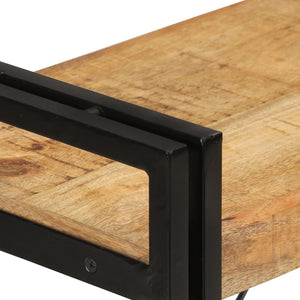 Βιβλιοθήκη με 3 Επίπεδα 77x30x80 εκ Μασίφ Ξύλο Μάνγκο & Σίδηρος