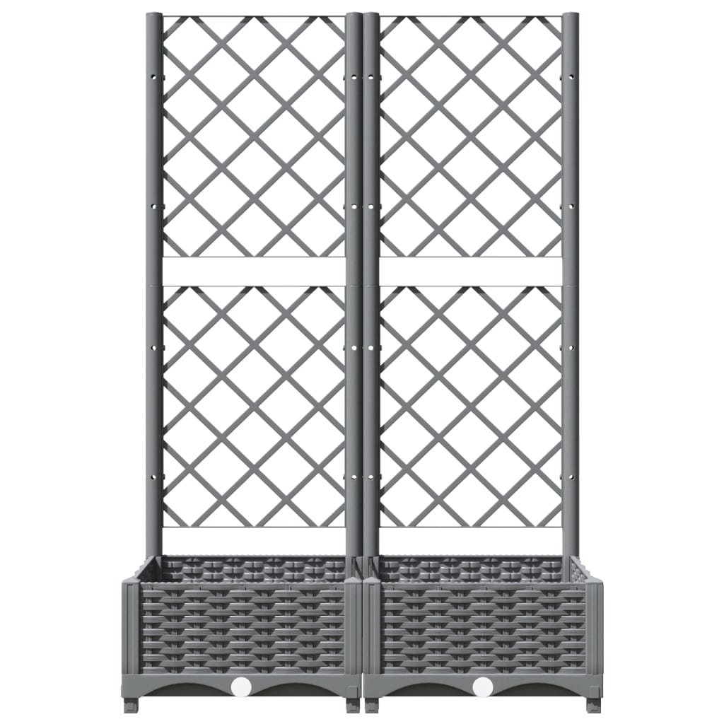 Ζαρντινιέρα Κήπου με Καφασωτό Ανοιχτό Γκρι 80x40x121,5 εκ. PP - PAKOBAZAAR