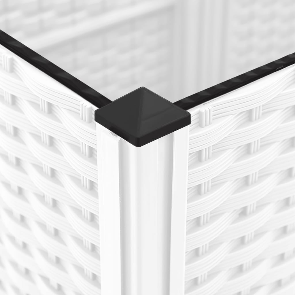 Ζαρντινιέρα Κήπου με Καφασωτό Λευκή 40x40x121,5 εκ. Πολυπροπ. - PAKOBAZAAR