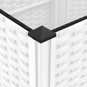 Ζαρντινιέρα Κήπου με Καφασωτό Λευκή 40x40x136εκ. Πολυπροπυλένιο - Pakobazaar