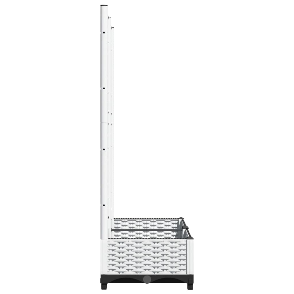 Ζαρντινιέρα Κήπου με Καφασωτό Λευκή 80x40x121,5 εκ. Πολυπροπ. - PAKOBAZAAR