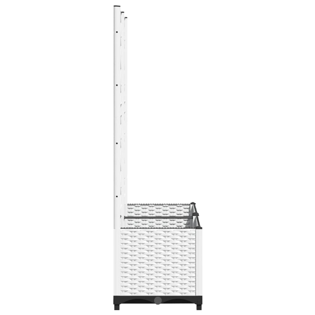 Ζαρντινιέρα Κήπου με Καφασωτό Λευκή 80x40x136εκ. Πολυπροπυλένιο - PAKOBAZAAR