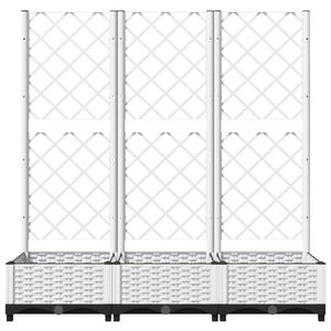 Γλάστρα Κήπου με Πλέγμα Λευκή 120x40x121,5 εκ. από Πολυπροπυλένιο - PAKOBAZAAR