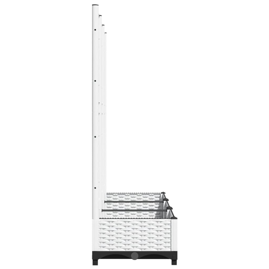 Γλάστρα Κήπου με Πλέγμα Λευκή 120x40x121,5 εκ. από Πολυπροπυλένιο - PAKOBAZAAR