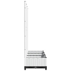 Γλάστρα Κήπου με Πλέγμα Λευκή 120x40x121,5 εκ. από Πολυπροπυλένιο - PAKOBAZAAR
