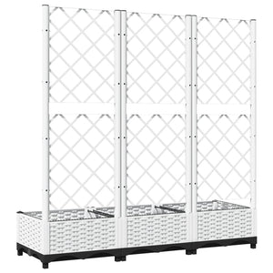 Γλάστρα Κήπου με Πλέγμα Λευκή 120x40x121,5 εκ. από Πολυπροπυλένιο - PAKOBAZAAR