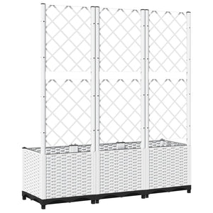 Ζαρντινιέρα Κήπου με Καφασωτό Λευκή 120x40x136 εκ. Πολυπροπ. - PAKOBAZAAR