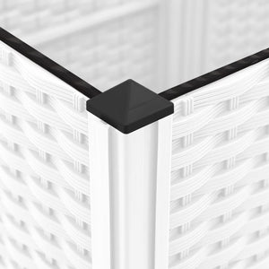 Ζαρντινιέρα Κήπου με Καφασωτό Λευκή 120x40x136 εκ. Πολυπροπ. - PAKOBAZAAR